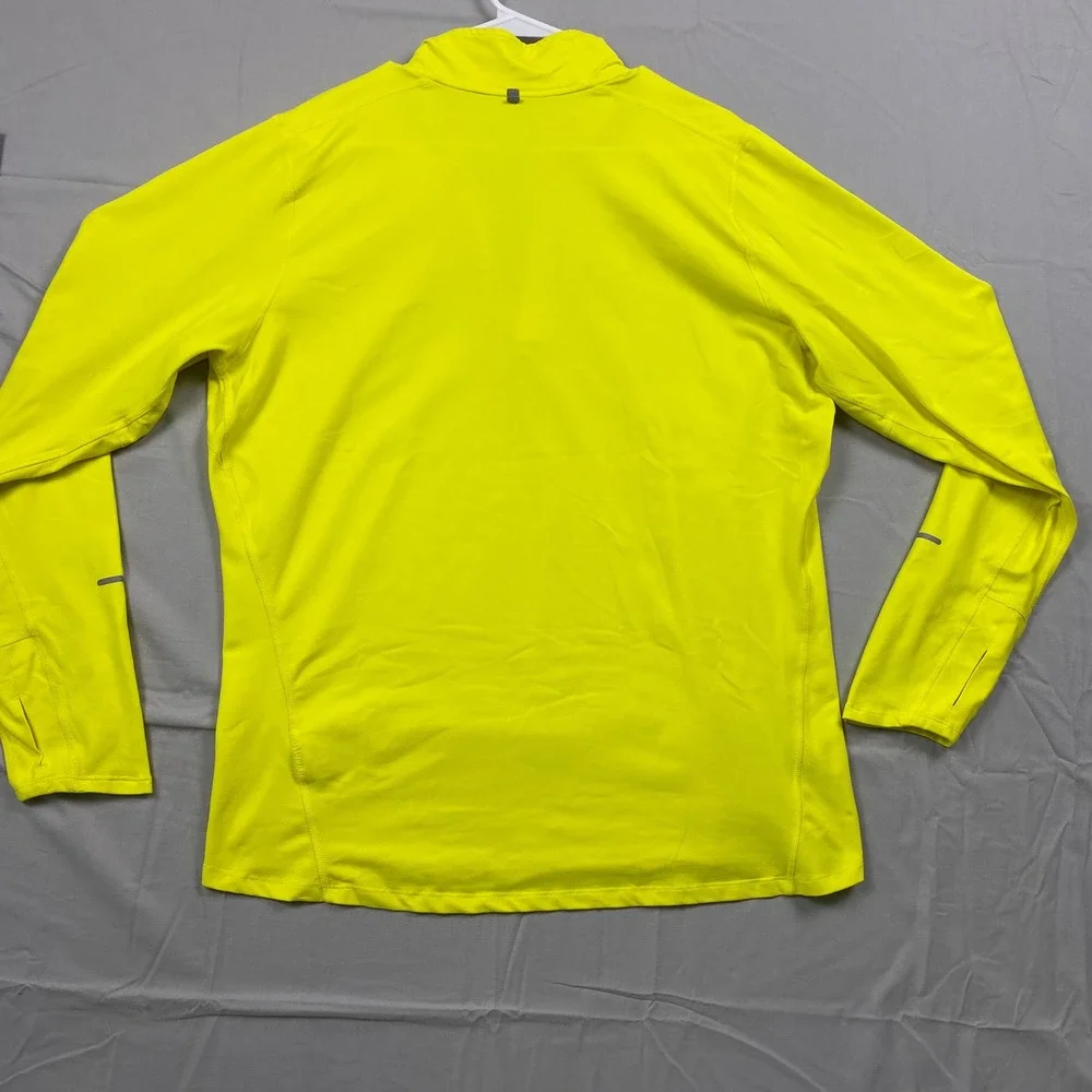 Nike Dri-Fit Half Zip Running Pullover Mens Large Volt Yellow Reflective